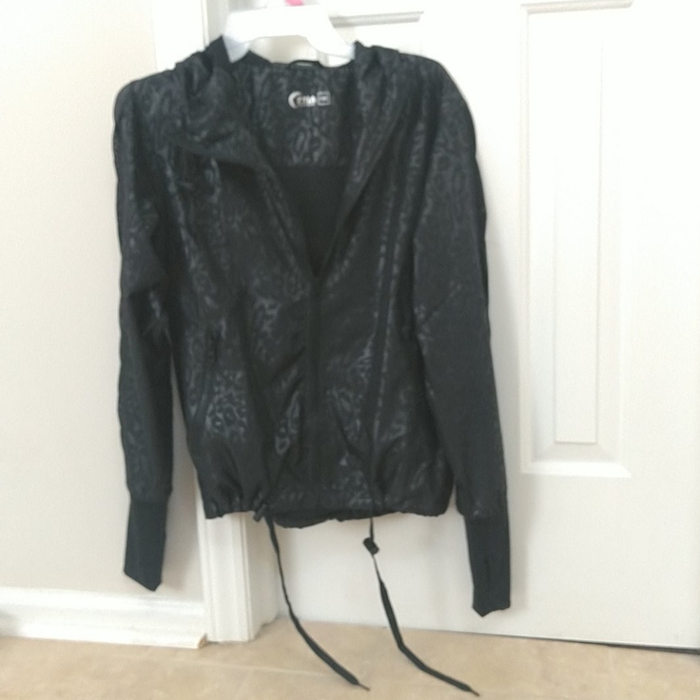 Zyia black leopard bomber jacket